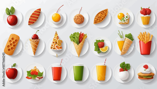 vector of food cute