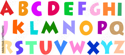 Hand drawn doodle colorful alphabet collection set from A to Z for education and decorative element vector