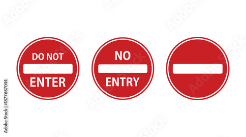 No Entry Sign Set collection of professional prohibition icons for public safety and alert graphics