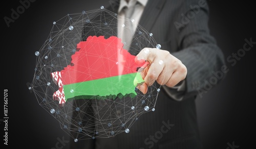 Belarus - country shape and flag - 3D illustration