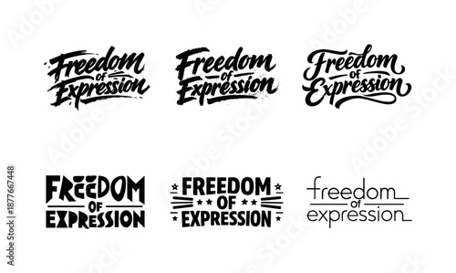 Creative Lettering Variations. Freedom of Expression Typography. Set lettering. harmonious lettering variations of the same emblematic concept, each with