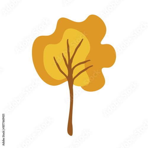 Doodle trees. Isolated color icons on white background. Spring tree for your design. Vector symbol sign. Plants, landscape design. Eco idea concept.