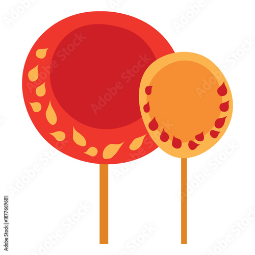 Doodle trees. Isolated color icons on white background. Spring tree for your design. Vector symbol sign. Plants, landscape design. Eco idea concept.