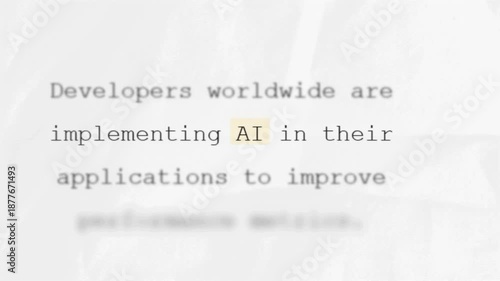 AI Highlighted Text Animation on Dynamic Futuristic Background