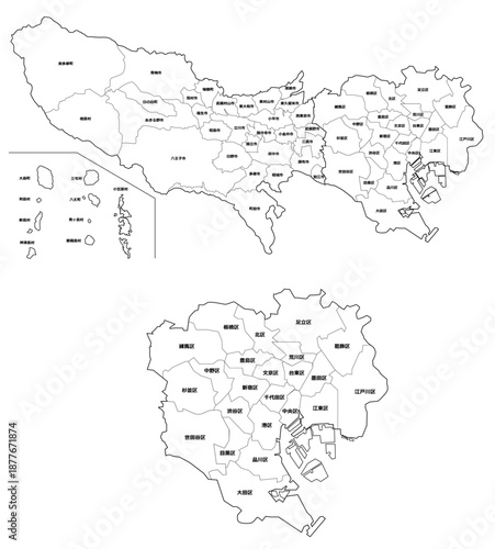 地図東京（白地図）