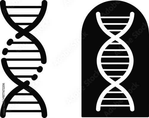 Universal symbols of dna double helix representing genetics and molecular biology