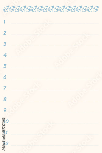 Graph paper. Printable To do list with check boxes, checklist, grid paper with color horizontal lines. Geometric pattern for school, textures, notebook, diary. Realistic lined paper blank.