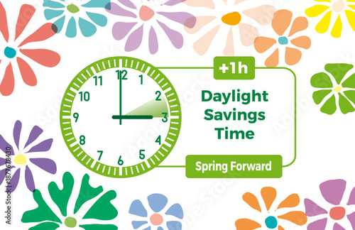 Clock showing the one hour change during the daylight saving time