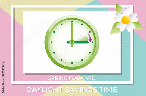 Clock showing the one hour change during the daylight saving time