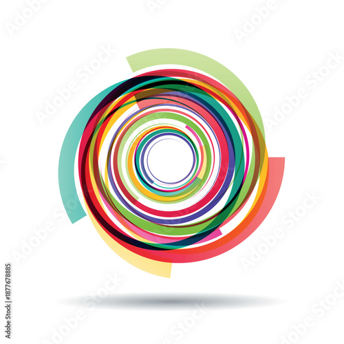 Colorful abstract spiral swirl vector design element