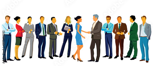 Gruppe von Geschäftsleute geschäftlich Karriere, auf weißem Hintergrund, Illustration isoliert