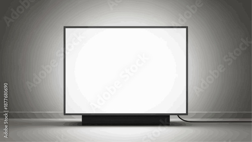 a large square light panel with a black frame and base on a wooden floor