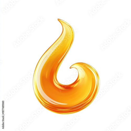 Yellow oil drops on white background