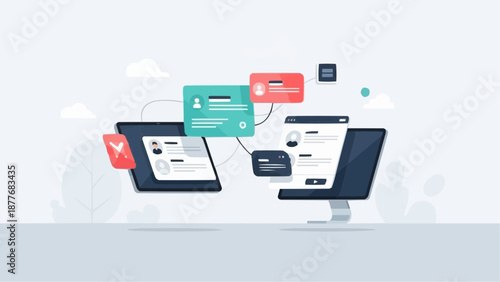 Devices connected to online accounts with secure login credentials high quality