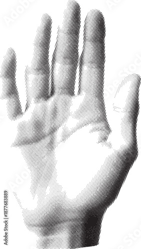 A detailed vector illustration of a hand making a specific gesture, depicted in a monochromatic style. Suitable for various applications including web design, presentations, and digital art.