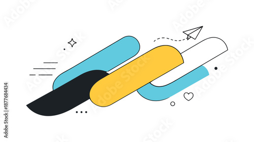 Geometric Flow Canvas. Geometric flow background. Smooth curved shapes and diagonal blocks gently moving across the canvas, conveying motion, creativity and a