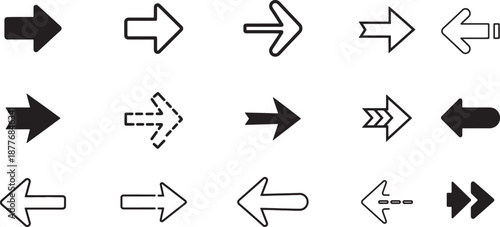 Collection of various black arrows