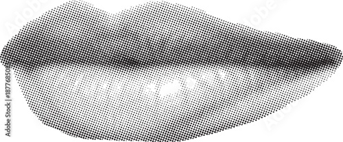Minimalist lip illustration in black and white isolated on white background, Vector, illustration