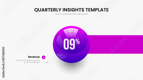 Marketing Planning 1 Step Infographic Slideshow Layout. Elegant Profile One Option Diagram Frame Design. Educational Launch Presentation Template Vector Illustration.