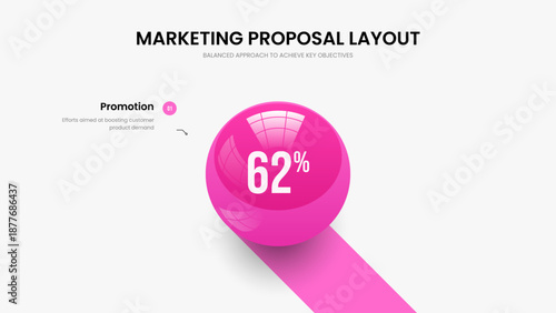 Visual Briefing 1 Option Infographic Presentation Layout. Marketing Portfolio Frame Design Vector Illustration. Simple Solution One Step Graph Slide Template.