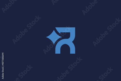 letter r logo icon star vector design with modern minimalist style and professional branding concept.