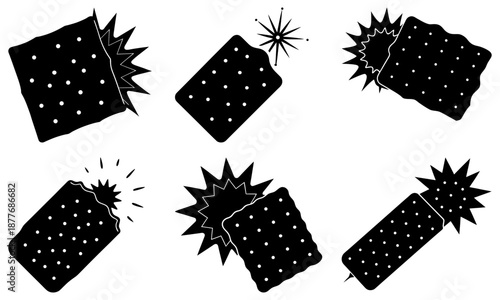 Cracking Cookies with Spark Effects on White Background breaking snack