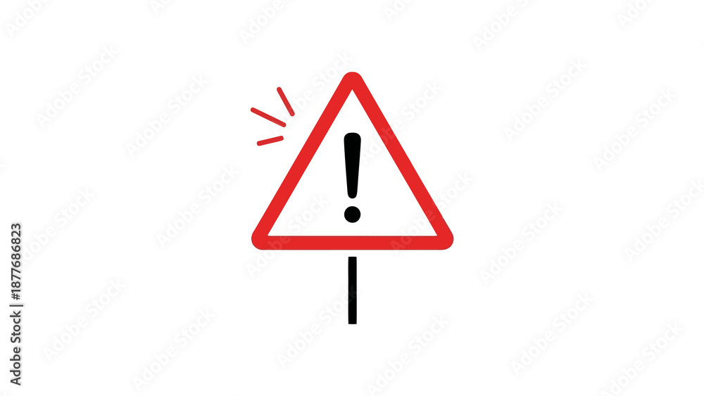 Φωτογραφία A red warning sign with an exclamation mark, indicating caution and potential danger