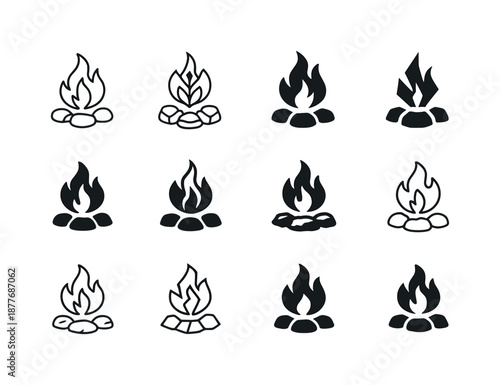 Cultural Heritage Icons. Cultural heritage tours and indigenous experiences. Icon set. Set Logo of cultural heritage tours and indigenous