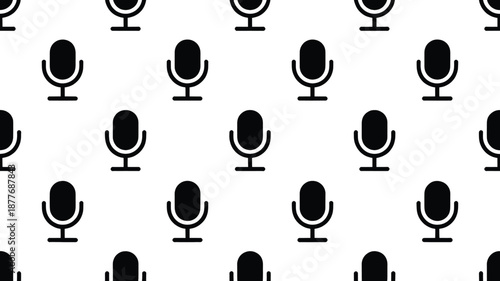 Black Handheld Microphone Vector Icon Set Isolated on White Background Representing Music, Singing, Karaoke, Podcast, and Audio Communication