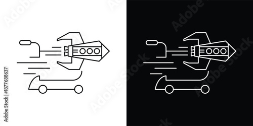 The clean line-based silhouette, supported by motion lines and balanced geometry, clearly communicates the idea of fast checkout, flash sale, express delivery, or high-speed e-commerce transactions