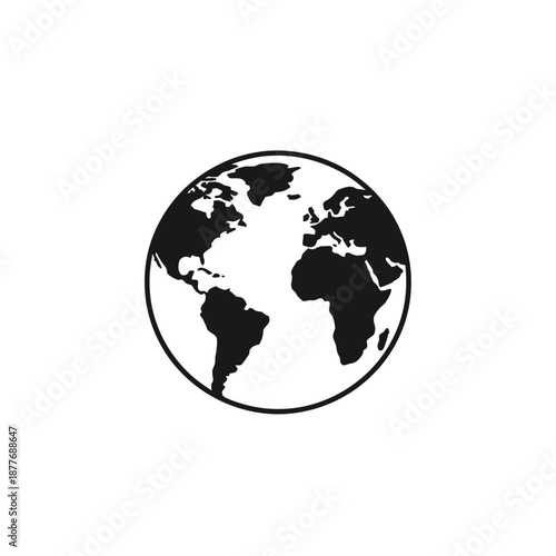 Global representation illustration of Earth from space viewpoint showing continents