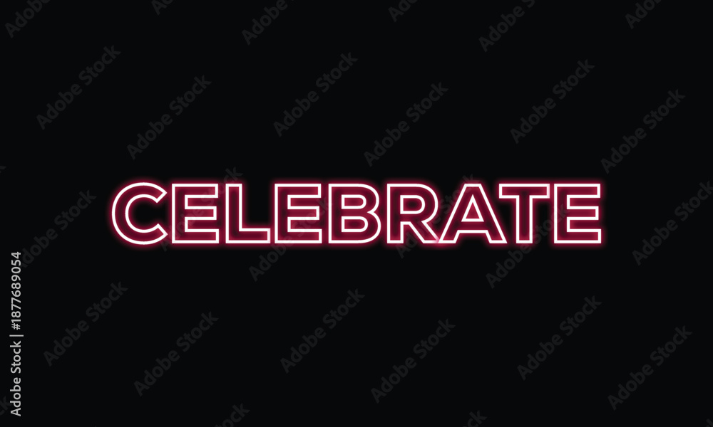 Obraz premium neon sign with celebrate text on black background