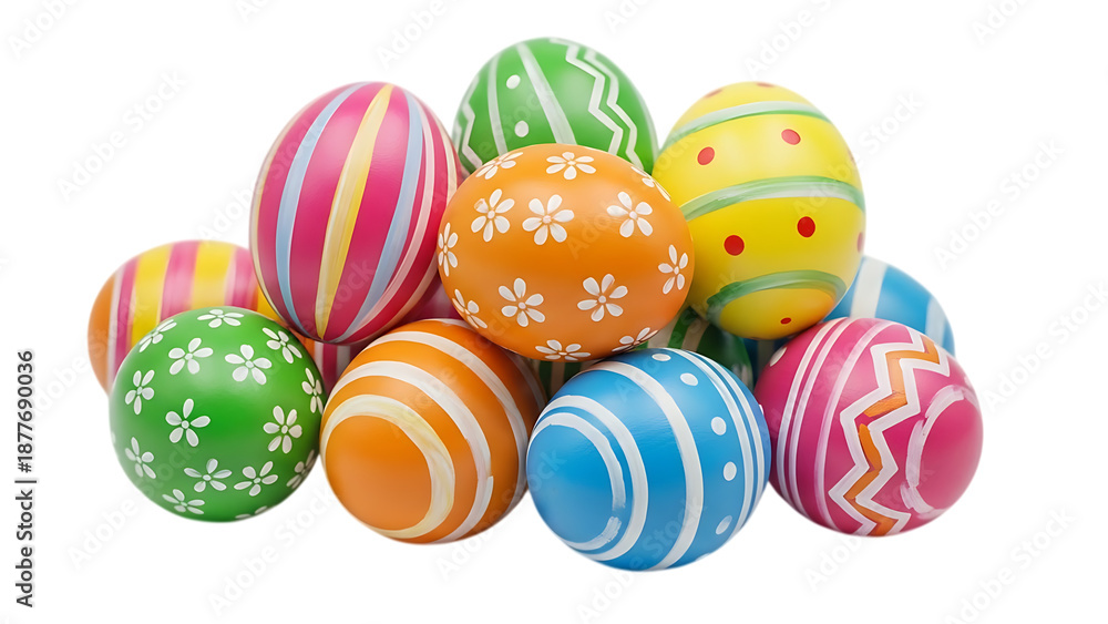 Fototapeta premium Easter sunday eggs isolated on transparent background