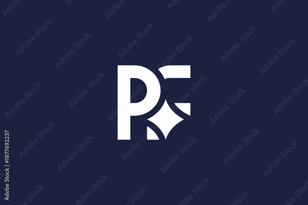 Obraz premium letter pf logo star icon vector design with modern minimalist style and professional branding concept.