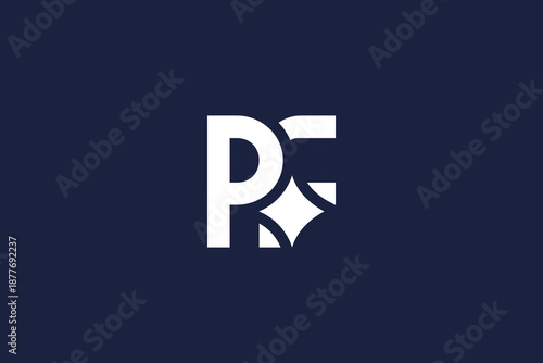 letter pf logo star icon vector design with modern minimalist style and professional branding concept.