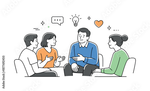 Empathetic Leadership Guidance. Supportive leadership culture. Leader listening and offering guidance during a calm team discussion. Feeling of openness,