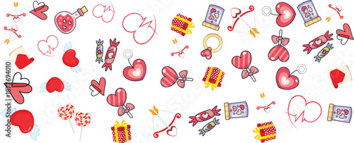 Nature floral flower heart pattern for spring garden and botanical design vector