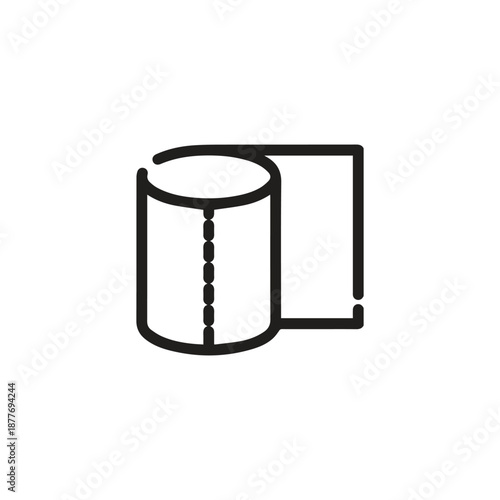 Tissue Roll  icon vector. Linear style sign for mobile concept and web design. Tissue Roll symbol illustration. Pixel vector graphics - Vector.