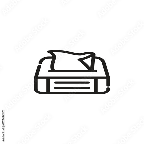 Tissue icon vector. Linear style sign for mobile concept and web design. Tissue symbol illustration. Pixel vector graphics - Vector.