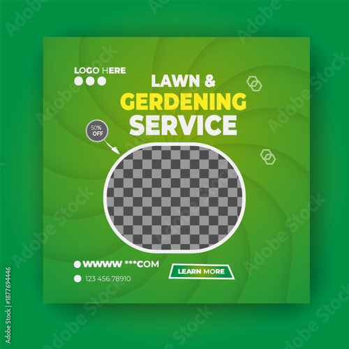Lawn gerdening service Social Media Post Design.