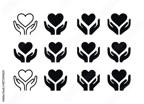 Emotional Unity Icons. Understanding emotional needs in romantic relationships. Icon set. Set Logo of understanding emotional needs in romantic relationships: