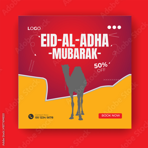 Eid al adha mubarak Social Media Post Design.