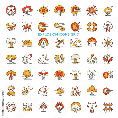 Powerful Explosion with Fire, Smoke, and Debris