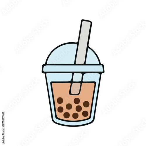 Bubble Tea Cup – Milk Tea Beverage Vector Illustration