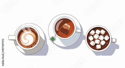 Three Cups of Coffee and Hot Chocolate.