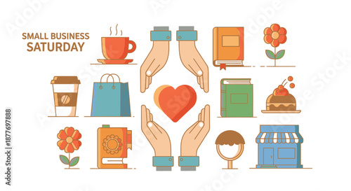 Small Business Saturday Icons and Symbols.