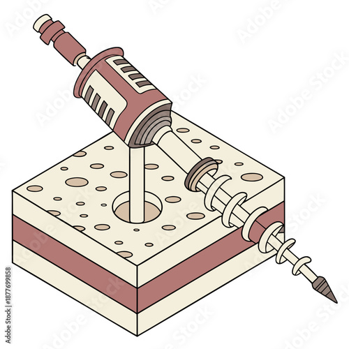 Precision layered material visualization featuring clean, crisp stacked layers for composite technology and multi-material engineering
