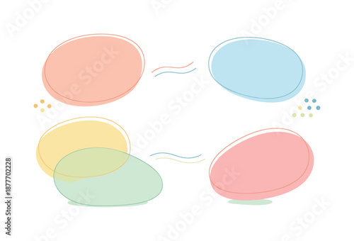 Pastel Shapes Harmony. Abstract pastel shapes background. Rounded organic shapes arranged in a balanced composition, soft pastel colors and calm visual flow