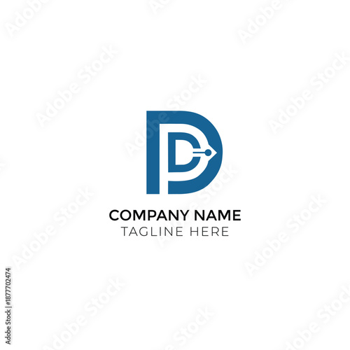 Digital Arrow D Letter Monogram Logo for Technology Branding