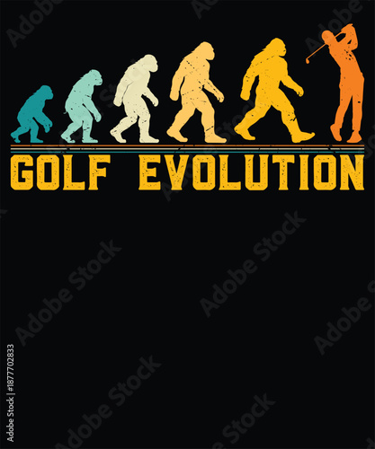 Golf Evolution Human Progress Silhouette Graphic Design